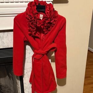 Women's Red Ruffled Coat